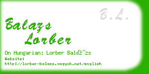 balazs lorber business card